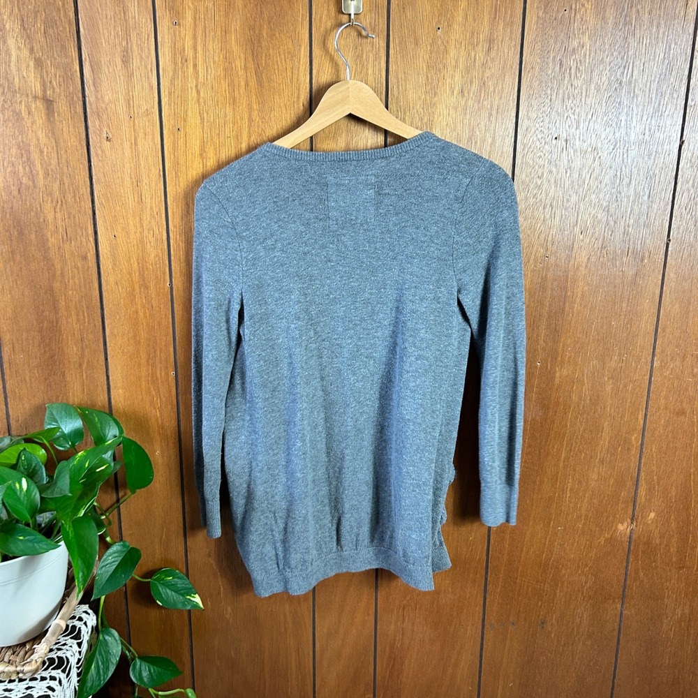 Vintage y2k Hollister Gray Ruffle Front Cardigan Sweater Women's Small - Picture 9 of 9
